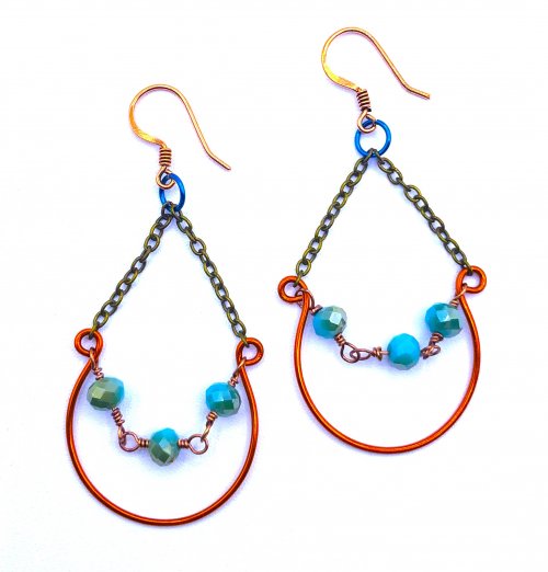 Kristal Wick's Color Inspiration - Santa Fe Vibe - , Wire Jewelry Design, Design, santa fe vibe earrings